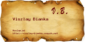 Viszlay Bianka névjegykártya